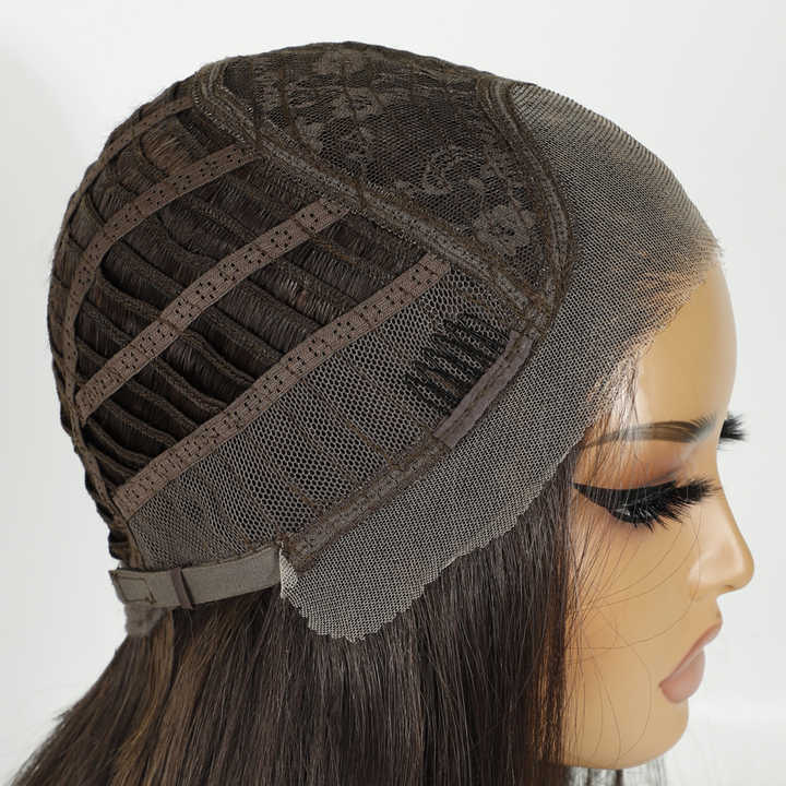Lace front wig with no glue, heat-resistant synthetic hair