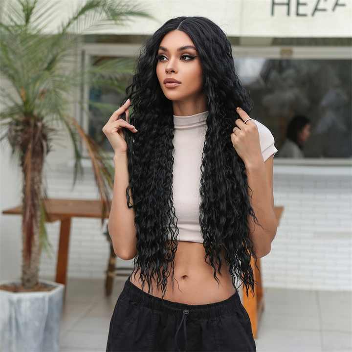 Long Wavy Curly Wig, Soft and Graceful Style